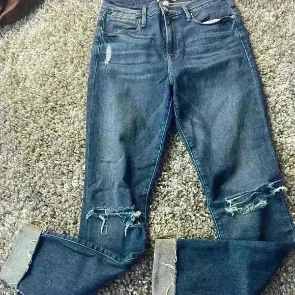 Frame Denim High Rise jeans Sz 28 Like New women’s skinny jeans distressed - Picture 1 of 4